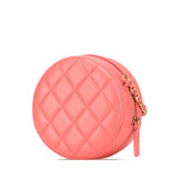 シャネル マトラッセ ココマーク ラウンド チェーン ショルダーバッグ ピンク ラムスキン レディース CHANEL 【中古】